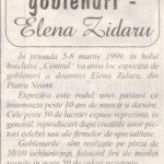 Telegraful – 3 March 1999: Expozitie de goblenuri - Elena Zidaru