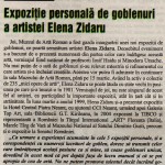 Realitatea – 06 March 2007: Expozitie personala de goblenuri a artistei Elena Zidaru