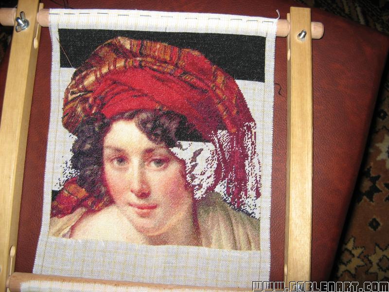 Head of a woman in a turban - sewing period