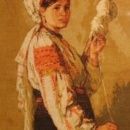 Peasant girl spinning