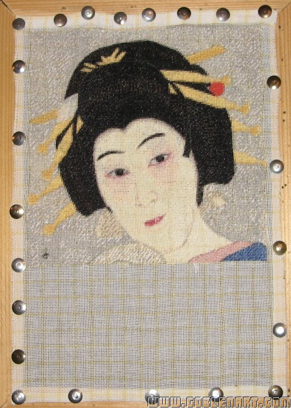 Portrait of an actress in Kabuki Theater - sewing period