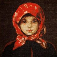 The little girl with red headscarf