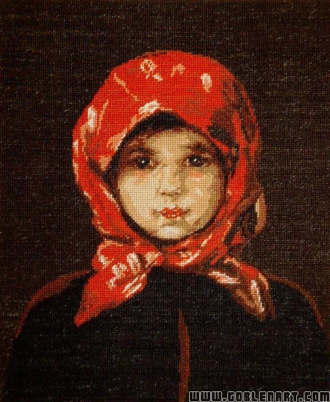 The little girl with red kerchief