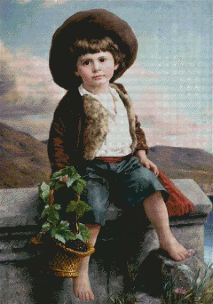 A Boy with a Basket Fruit- Ernest Schmitz
