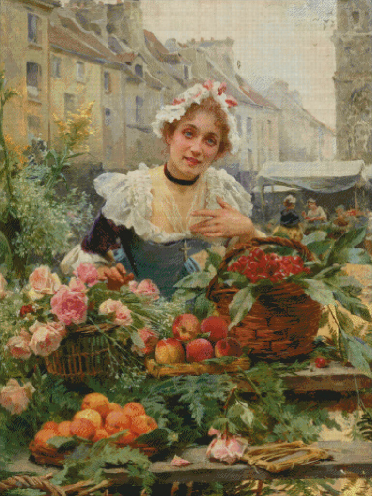 Louis Marie de Schyver - The Flower Seller