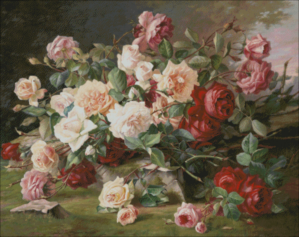 Still life with roses - Emile Hariel