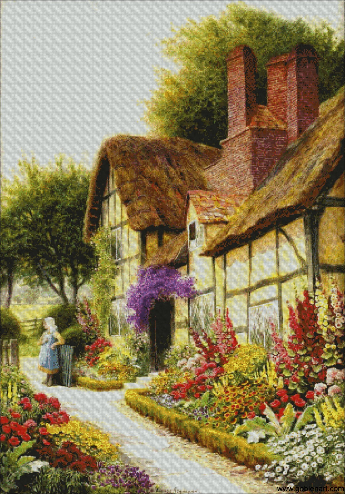 A cottage garden -Arthur C.Strachan