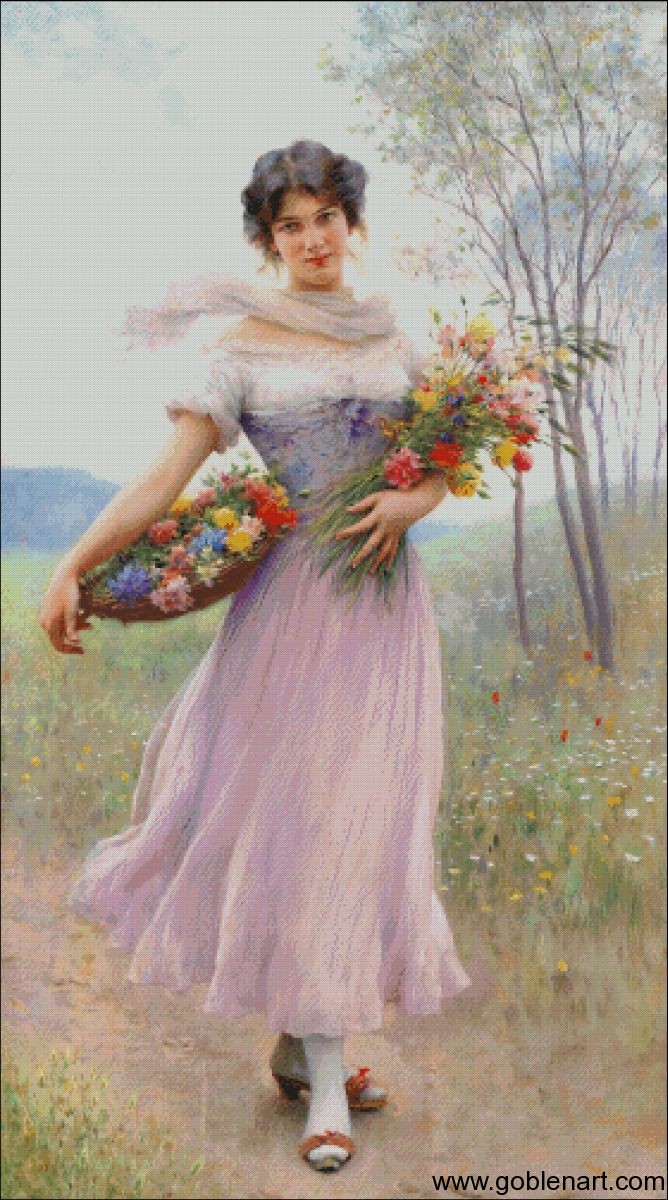 Girl in a lilac dress - Eugenede Blaas