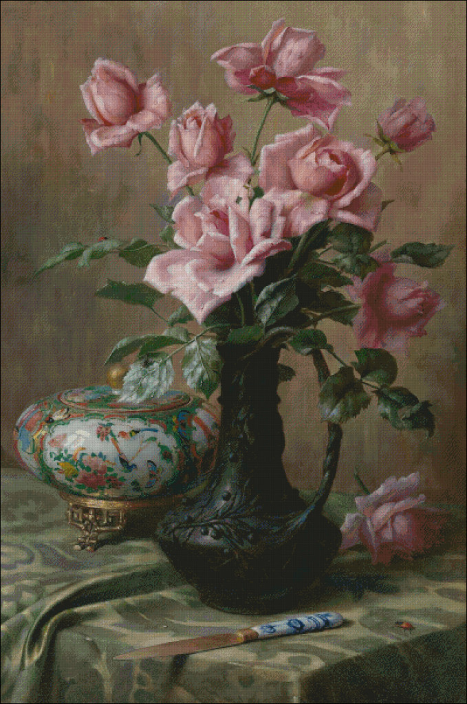 Pink Roses Pascal de Boucker (1861 - 1945)