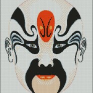 Chinese mask – begginer – free patterns, free charts / diagrame gratuite, scheme goblen gratis, modele goblenuri gratis