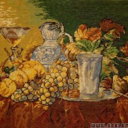 Fruit still life with a silver beaker