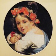 Girl wearing a poppy wreath