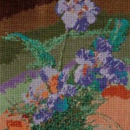 Ikebana with irises
