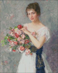 A lady with roses - Nikolai Kuznetov 70